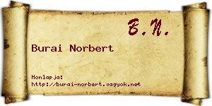 Burai Norbert névjegykártya